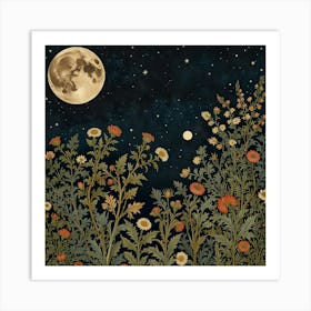 Moonlight In The Meadow 2 Art Print