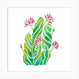 Twisted Cactus Square Art Print