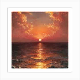 Sunset Over The Ocean 41 Art Print