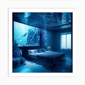 Underwater Bedroom Crystal 2 Art Print