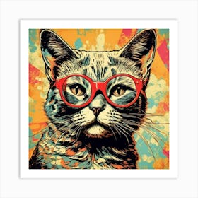 Cool Cat With Glasses Art Print