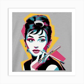 Audrey Hepburn Pop Art (9) Art Print