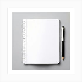 Blank Notebook And Pen 1 Art Print