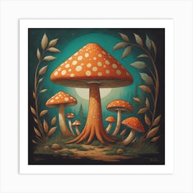 Mushroom Forest Art Print