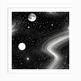 Black And White Galaxy 1 Art Print