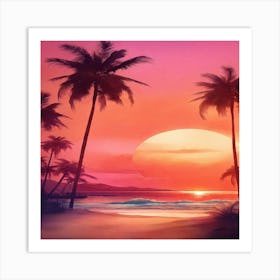 Sunset At The Beach 13 Art Print