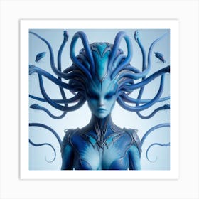 Alien Woman With Tentacles Art Print