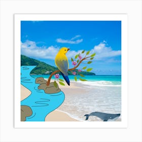 Bird On The Beach Art Print