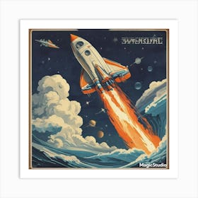 Spaceship art print Affiche