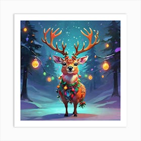 Christmas Deer 6 Art Print