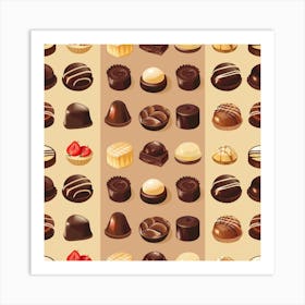 Chocolates Seamless Pattern Art Print