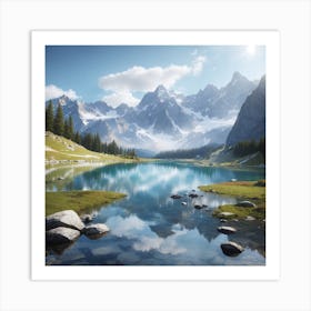 Lake In The Mountains Art Print