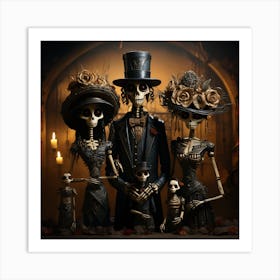 Skeleton Family 1 Art Print