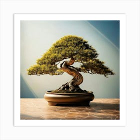 Firefly Elegant Bonsai Tree In A Tranquil Minimalist Design 25826 (2) Art Print