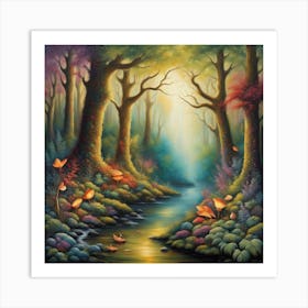 River In The Forest Art Print