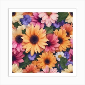 Colorful Flowers Art Print