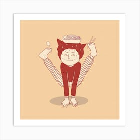 Asian Girl In Yoga Pose Art Print