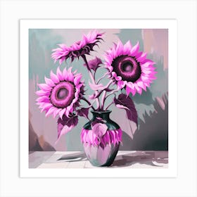 Sunflowers In A Vase 4 Art Print