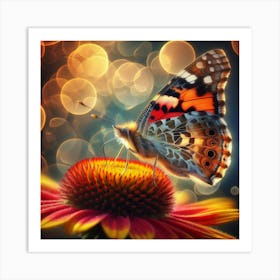 Butterfly On A Flower 10 Art Print