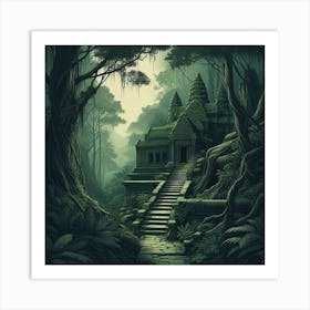 Illustration, Jungle landscape 2 Art Print