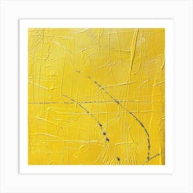 Abstract Painting, Yellow, Acrylic On Canvas Art Print