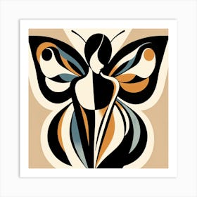 Elegant Modern Abstract Butterfly Woman Art Print