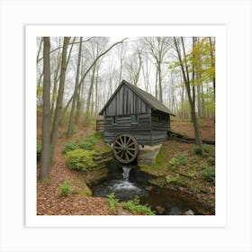 Water Mill In The Woods Art Print