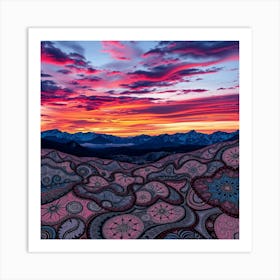 Paisley Sunset 1 Art Print