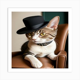 Cat In A Top Hat Art Print