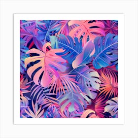 Tropical Leaves Seamless Pattern 13 Art Print