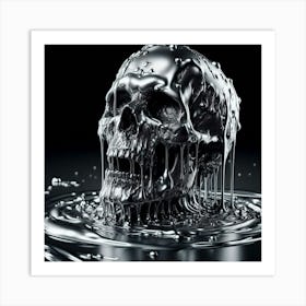 Water Skull Art Print