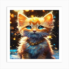 Cute Kitten With Blue Eyes Art Print