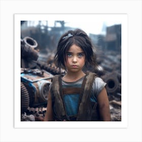 Girl In Ruins Art Print