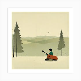 Man Playing A Guitar Art Print