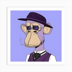 Monkey In A Hat Art Print