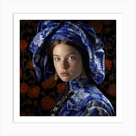 Woman in Blue 1 Art Print