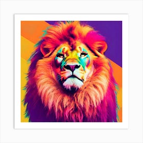 Retro Lion Art Print