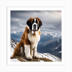 St Bernard Dog 8 Art Print