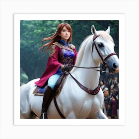 Chinese Girl On Horseback Art Print