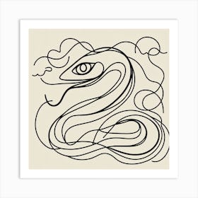 Snake Picasso style 2 Art Print