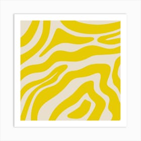 Abstract Lines And Shapes - zebra yellow Art Print