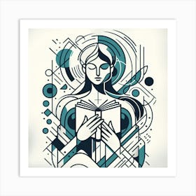 Woman Reading A Book Art Print