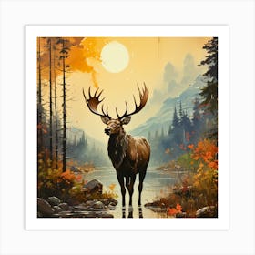 Deer In The Woods Art Print