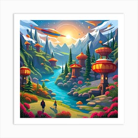 Alien Landscape Art Print