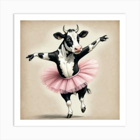 Cow Dancing In A Tutu Art Print