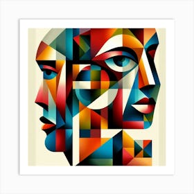 Abstract Portrait Of A Man Art Print