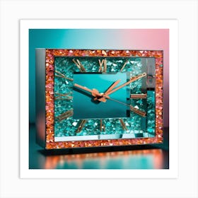 Swarovski Crystal Clock Art Print