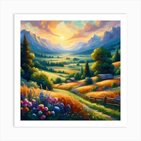 Sunset In The Countryside 2 Art Print