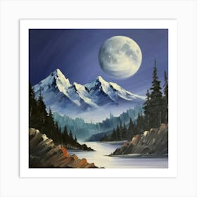 The Moon And The Snow Art Print