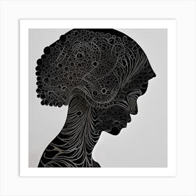 Silhouette Profile Art Print